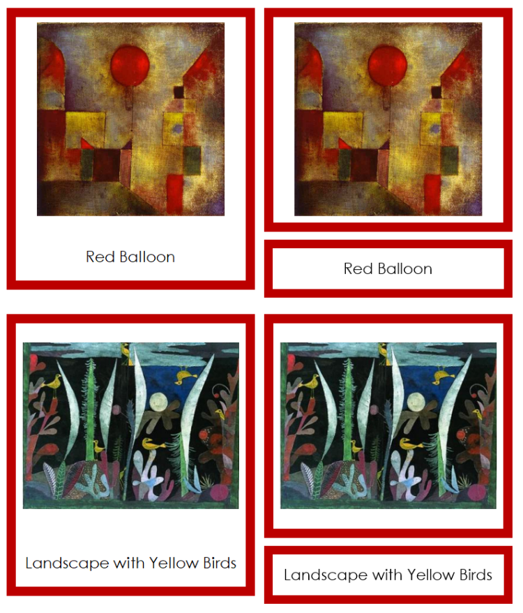 Paul Klee 3-Part Art Cards - Montessori Print Shop Digital Download