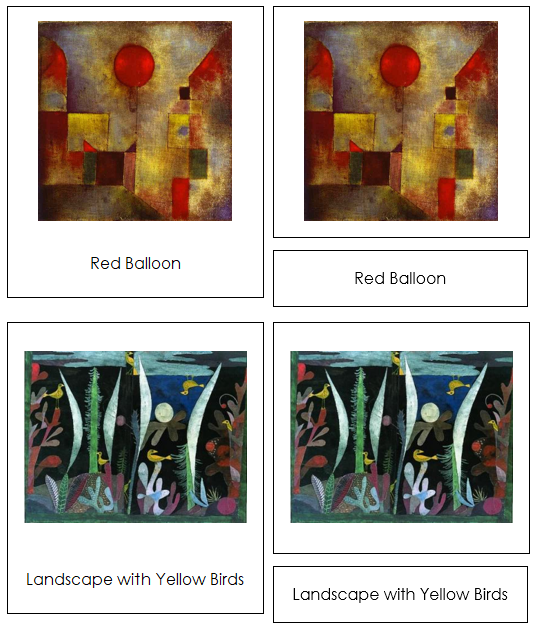 Paul Klee Art Cards - montessori art materials