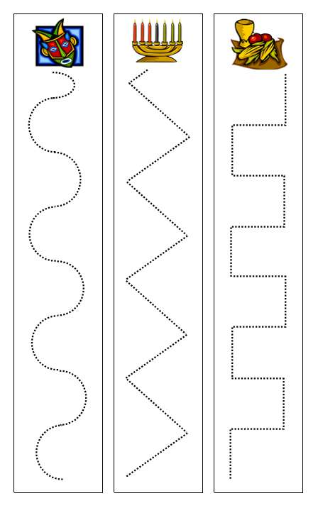 Kwanzaa Cutting Work - Montessori Print Shop preschool cutting practice