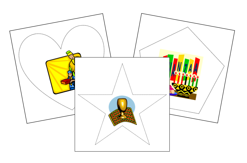 Kwanzaa Cutting Work - Montessori Print Shop Digital Download preschool cutting practice