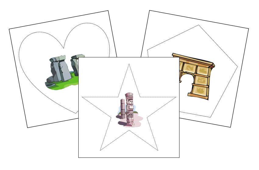 Landmarks Cutting Work - Montessori Print Shop preschool cutting practice