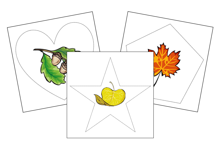 Leaves Cutting Work - Montessori Print Shop preschool cutting practice