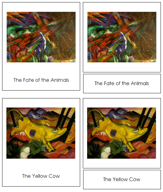 Franz Marc 3-Part Art Cards - Montessori Print Shop Digital Download