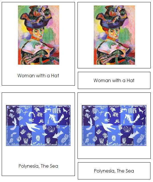 Henri Matisse Art Cards - montessori art materials