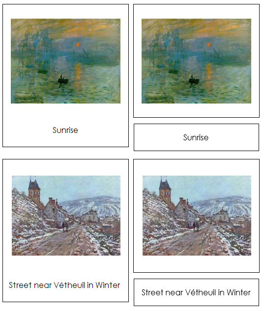 Claude Monet 3-Part Art Cards - Montessori Print Shop Digital Download