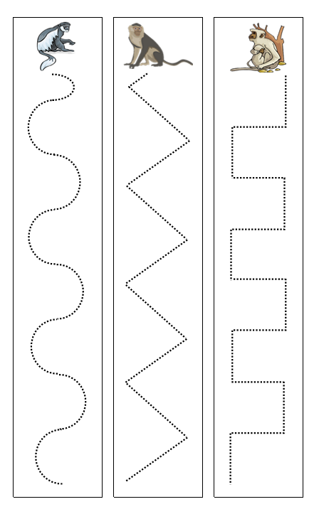 Monkeys Cutting Work - Montessori Print Shop Digital Download preschool cutting practice