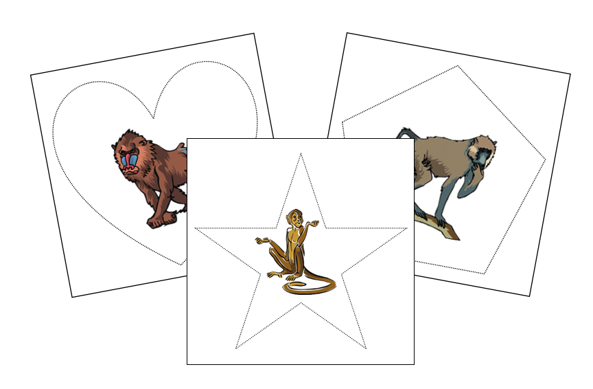 Monkeys Cutting Work - Montessori Print Shop Digital Download preschool cutting practice
