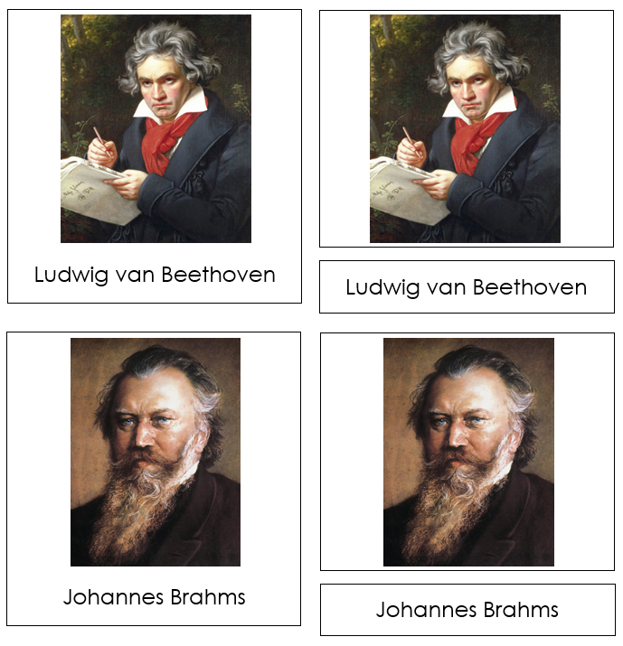 Musical Composers 3-Part Cards & Control Chart - Montessori Print Shop Digital Download