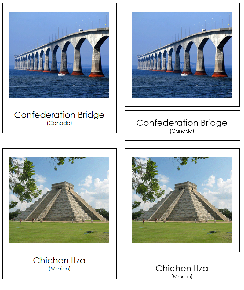 Landmarks of North America 3-Part Cards - Montessori Print Shop Digital Download