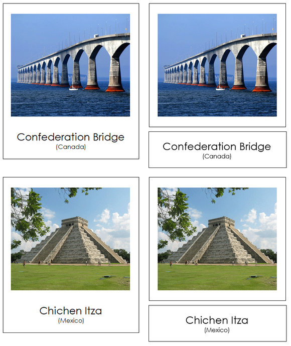 Landmarks of North America 3-Part Cards - Montessori Print Shop Digital Download