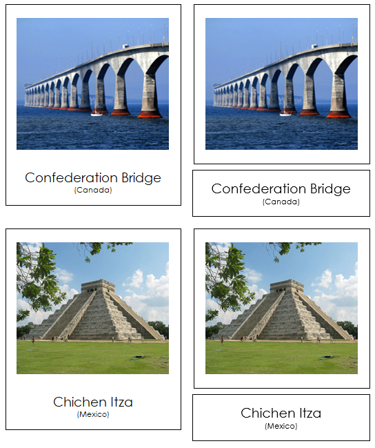 Landmarks of North America 3-Part Continent Cards - Montessori Print Shop Digital Download