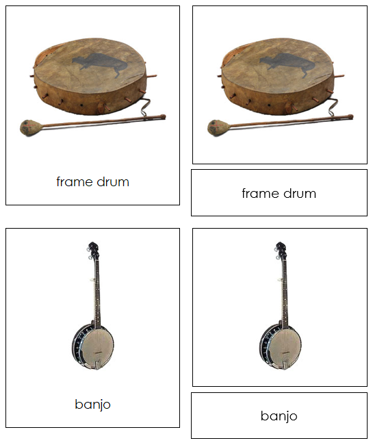 Musical Instruments of North America 3-Part Continent Cards - Montessori Print Shop Digital Download