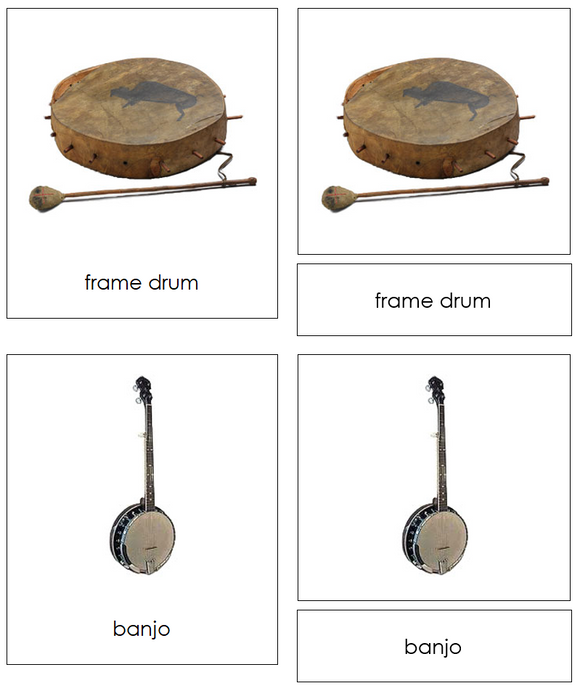 Musical Instruments of North America 3-Part Cards - Montessori Print Shop Digital Download