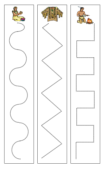 Native American Cutting Work - Montessori Print Shop preschool cutting practice