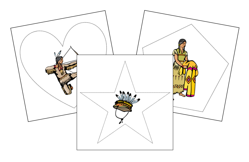 Native American Cutting Work - Montessori Print Shop preschool cutting practice