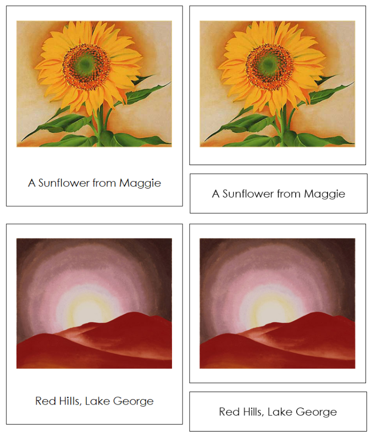 Georgia O'Keeffe 3-Part Art Cards - Montessori Print Shop Digital Download