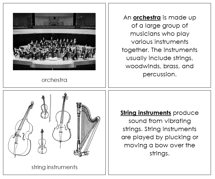 Orchestra Nomenclature Book - Montessori Print Shop Digital Download