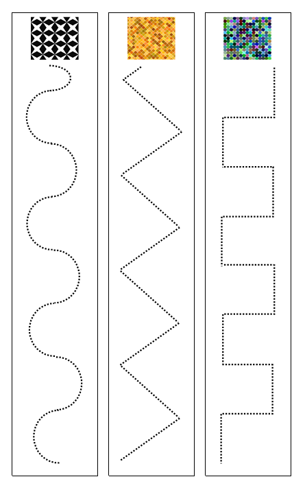 Pattern Cutting Work - Montessori Print Shop preschool cutting practice