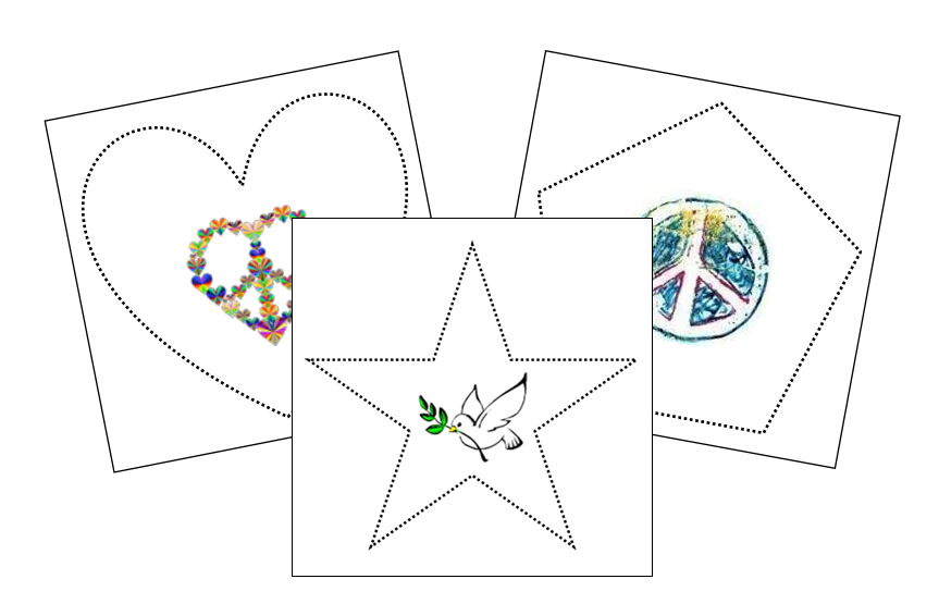 Peace Cutting Work - Montessori Print Shop preschool cutting practice