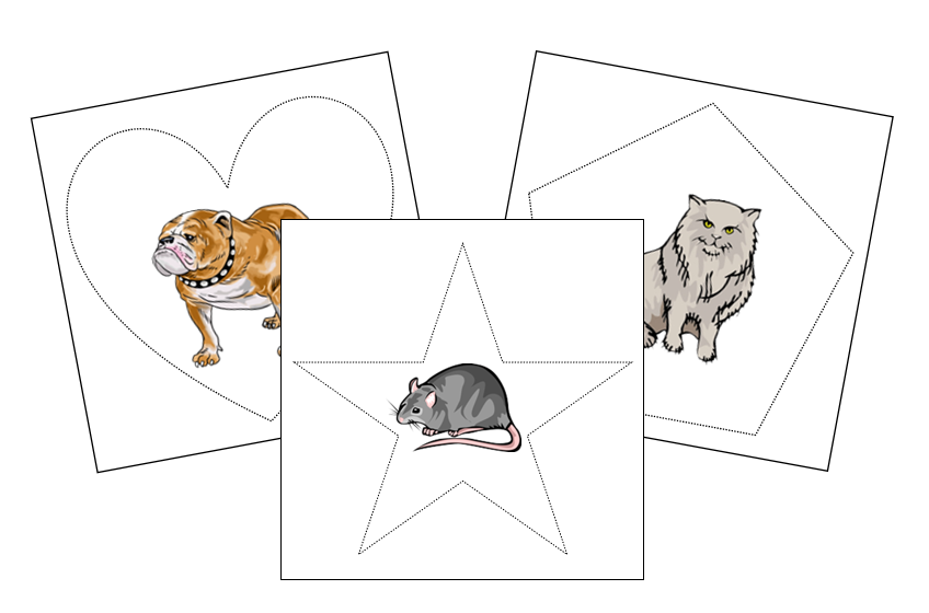 Pets Cutting Work - Montessori Print Shop Digital Download preschool scissor practice