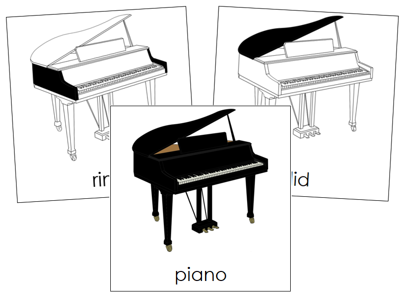 Piano Nomenclature Cards - Montessori Print Shop Digital Download