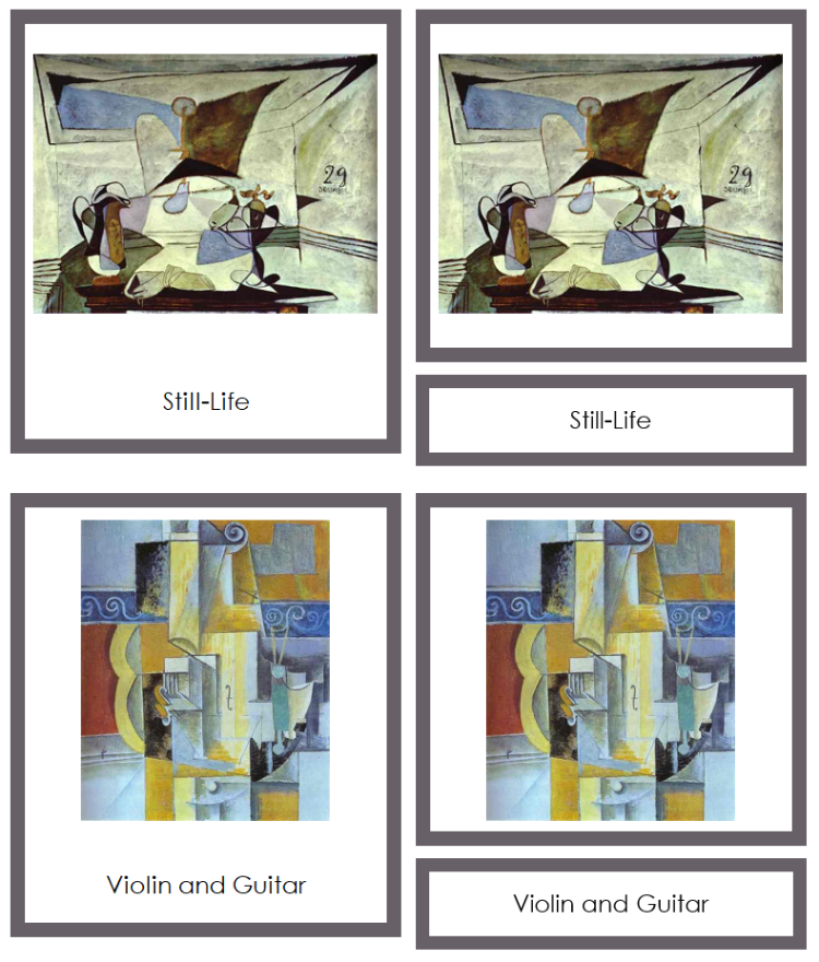 Pablo Picasso 3-Part Art Cards - Montessori Print Shop Digital Download