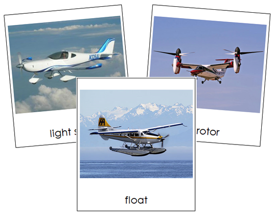 Planes 3-Part Cards - Montessori Print Shop