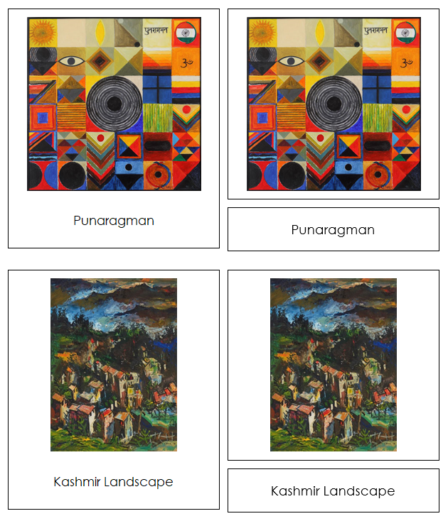 Sayed Haider Raza 3-Part Art Cards - Montessori Print Shop Digital Download