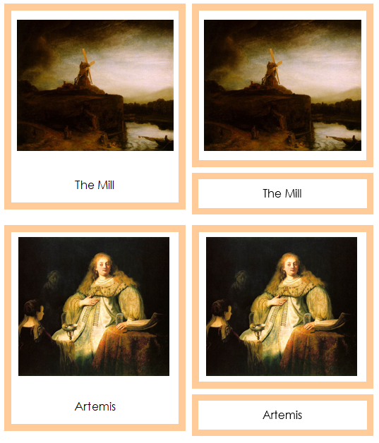 Rembrandt Art Cards (borders) - Montessori art materials