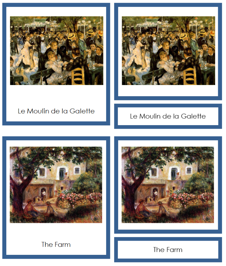 Pierre-Auguste Renoir 3-Part Art Cards - Montessori Print Shop Digital Download