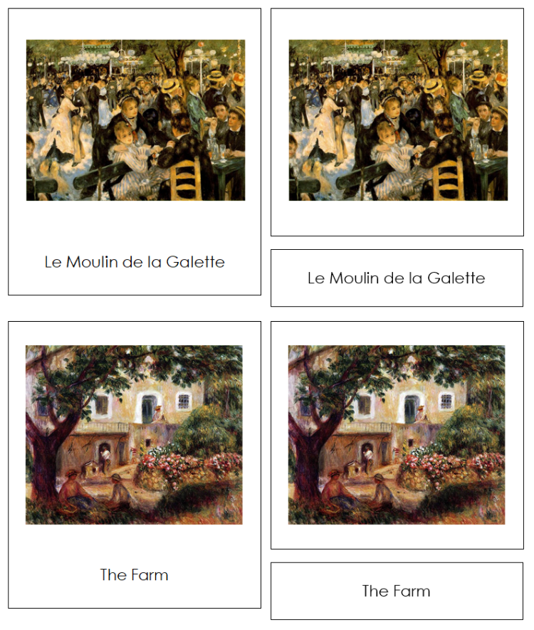 Pierre-Auguste Renoir 3-Part Art Cards - Montessori Print Shop Digital Download