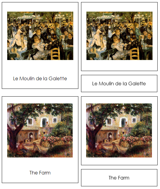 Pierre-Auguste Renoir 3-Part Art Cards - Montessori Print Shop Digital Download
