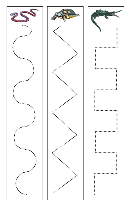 Reptiles Cutting Work - Montessori Print Shop preschool cutting practice