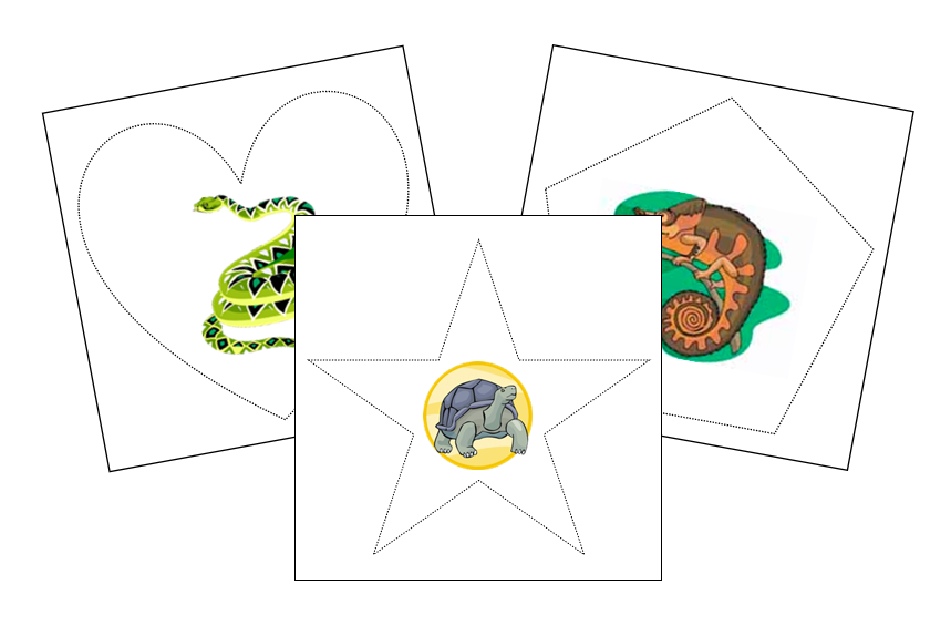 Reptiles Cutting Work - Montessori Print Shop Digital Download preschool cutting practice