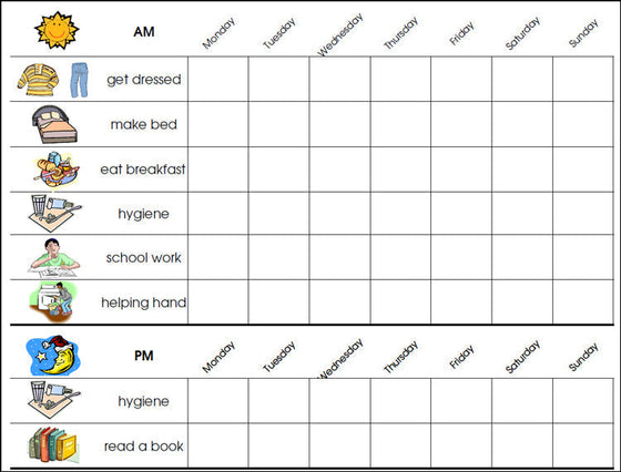 Responsibilities Chart For Home - Montessori Print Shop preschool materials