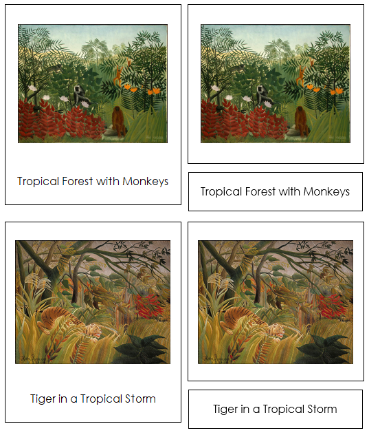 Henri Rousseau 3-Part Art Cards - Montessori Print Shop Digital Download