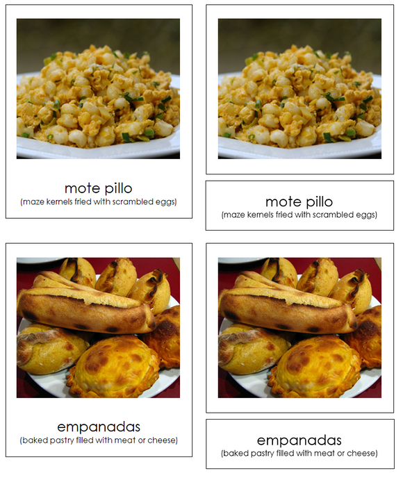 Foods of South America 3-Part Cards - Montessori Print Shop Digital Download