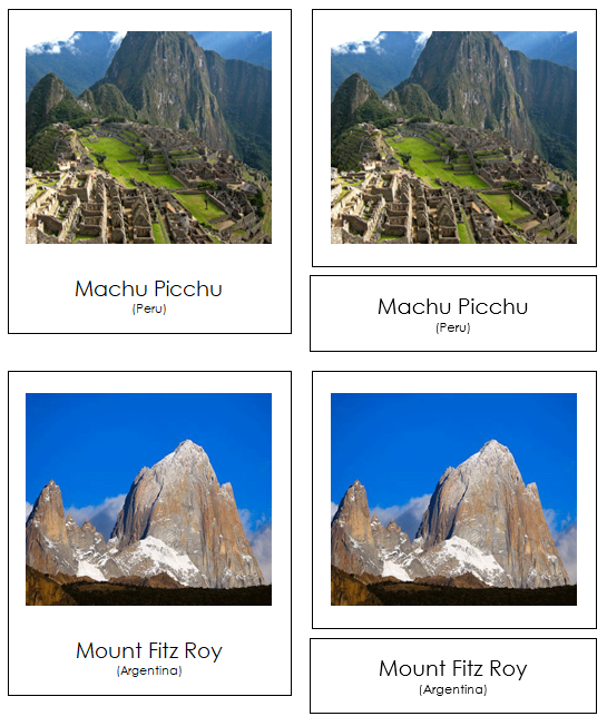 Landmarks of South America 3-Part Continent Cards - Montessori Print Shop Digital Download