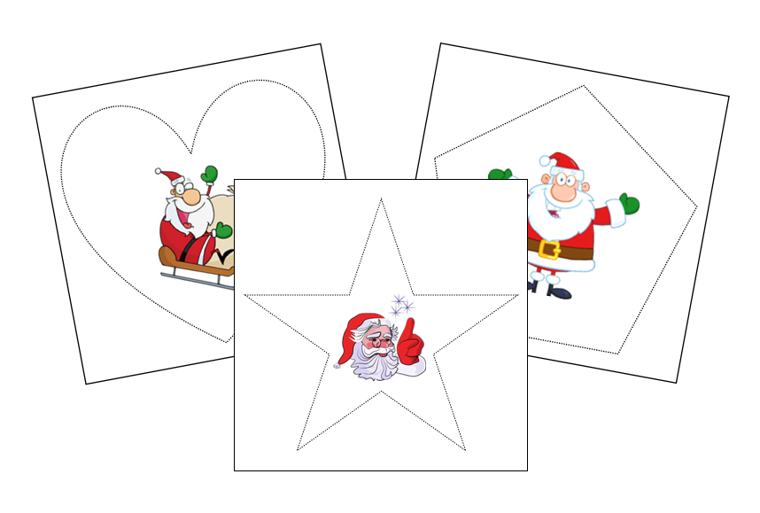 Santa Cutting Work - Montessori Print Shop preschool cutting practice