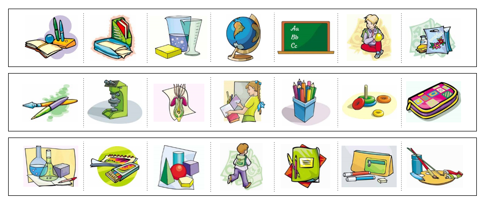 School Items Cutting Work - Montessori Print Shop Digital Download preschool cutting practice