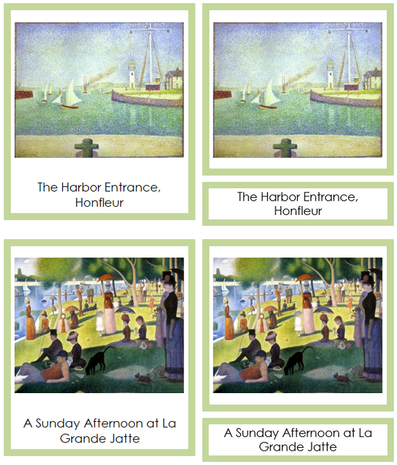 Georges Seurat Art Cards (borders) - Montessori Print Shop