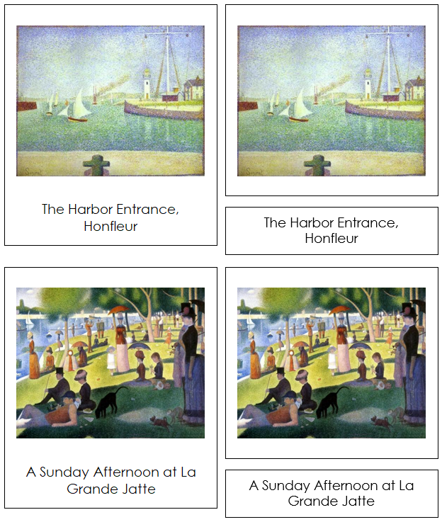 Georges Seurat 3-Part Art Cards - Montessori Print Shop Digital Download