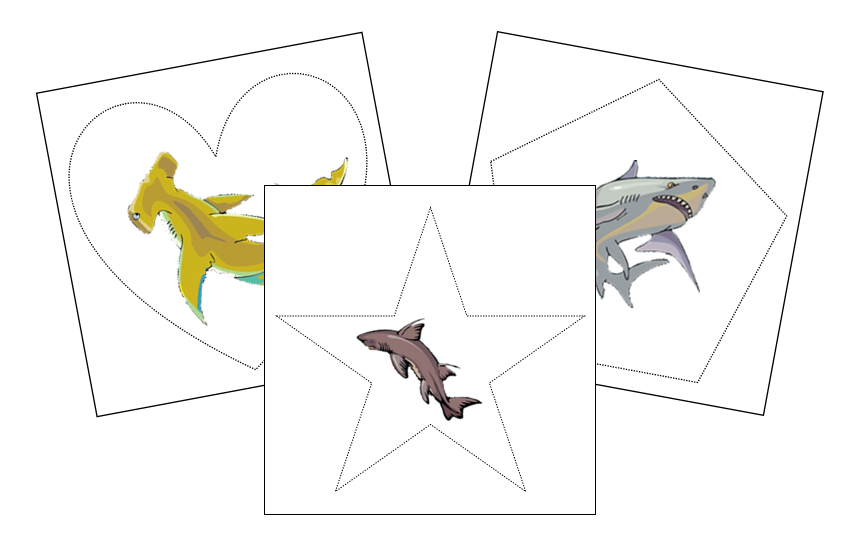 Sharks Cutting Work - Montessori Print Shop preschool cutting practice