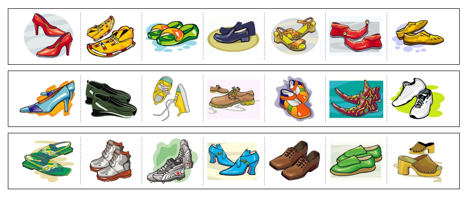 Shoes Cutting Work - Montessori Print Shop preschool cutting practice