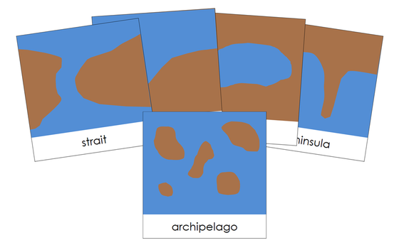Land & Water Forms 3-Part Cards (b/b) - Montessori Print Shop Digital Download