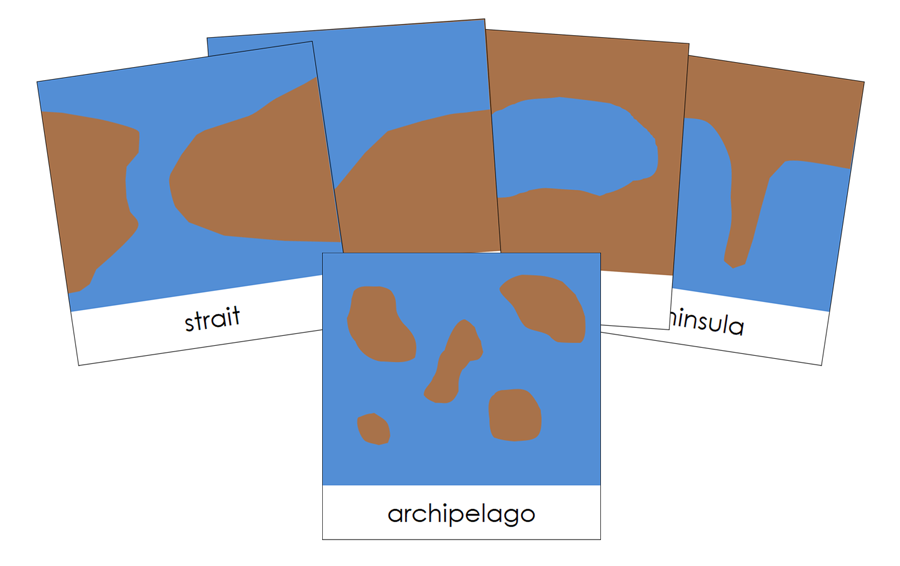 Land & Water Forms 3-Part Cards (b/b) - Montessori Print Shop Digital Download