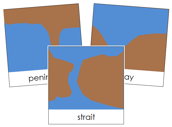 Land & Water Form Cards - Montessori geography materials