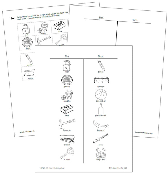 Sink & Float Blackline Masters - Montessori Print Shop