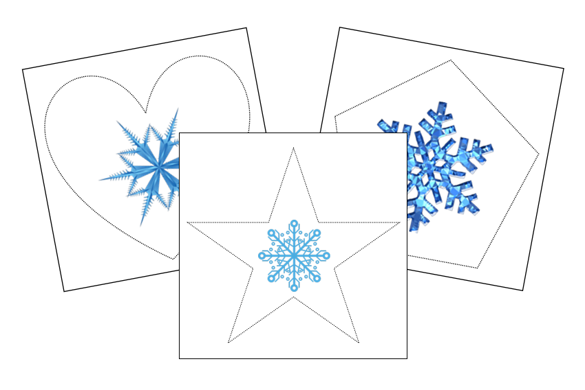 Snowflakes Cutting Work - Montessori Print Shop Digital Download preschool cutting practice