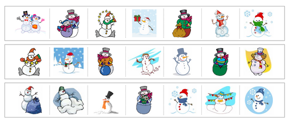 snowmen Cutting Work - Preschool Activity by Montessori Print Shop